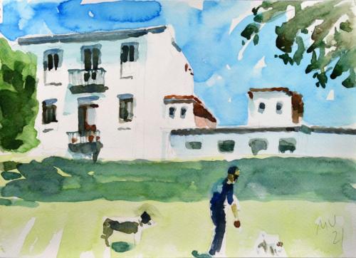  Hombre y Perro - 21x29