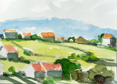 Paisaje con monte Dobra - 21x14 