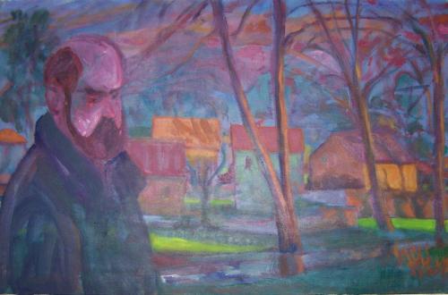 Autorretrato en un paisaje de Cantabria 60x92 - 2000
